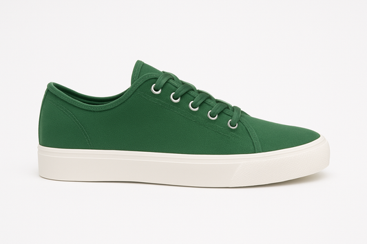 Chaussures en coton respirant vert – Confort et simplicité